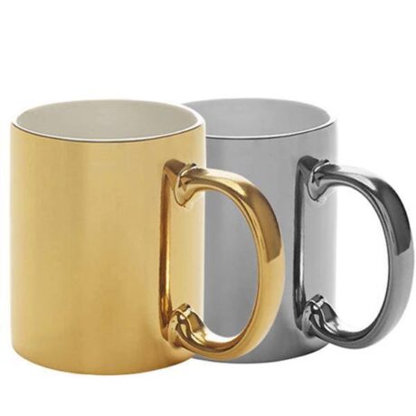 Caneca acabamento metálico, várias cores
