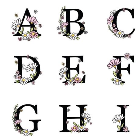 Abecedário monograma floral
