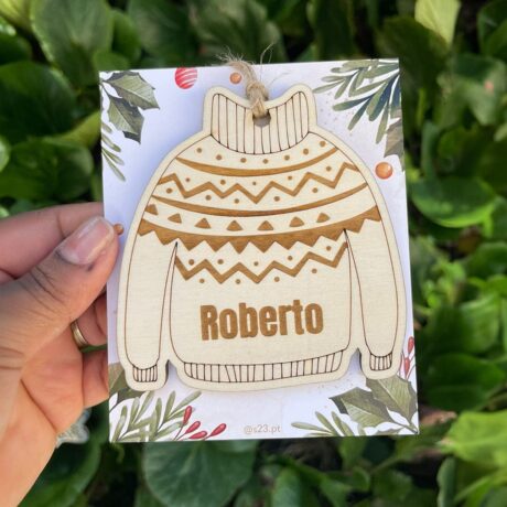 Enfeite de Natal Camisola com nome personalizado