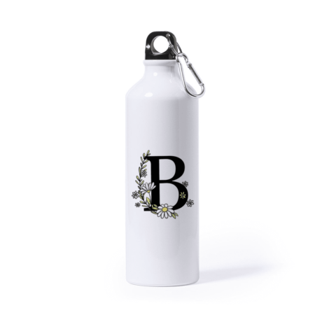 Garrafa alumínio, 800ml, monograma floral