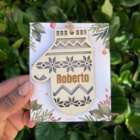 Enfeite de Natal Luva com nome personalizado