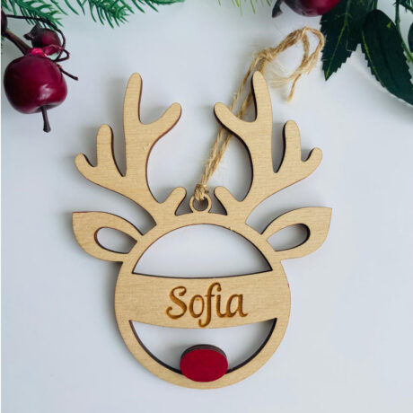 enfeite de natal Rena com nome personalizado
