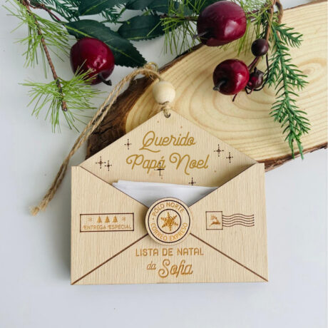 Enfeite de natal Envelope de madeira