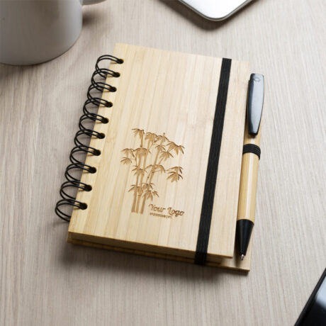 Bloco de Notas em Bambu com personalização a laser