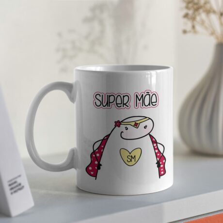 Caneca branca "Super mãe"